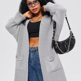 Damecardigan – Oversized pasform – Grov ribstrik – Forlommer – Åben front