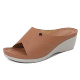 Damekile-sandaler – Åben tå – Perforeret rem – Skridsikker komfortsål