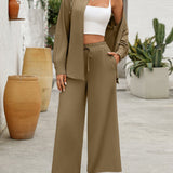 Damesæt i to dele – afslappet tunika og bukser med vide ben – åndbart stof