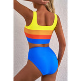 Damebikinisæt – Todelt sæt – Sporty pasform – Høj talje – Åndbart stof