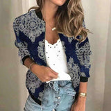 Kort damejakke – Afslappet pasform – Lynlåslukning – Kunstnerisk print