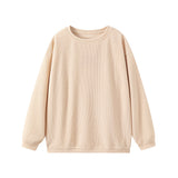 Dametrøje – Afslappet pasform – Ribstrik – Lange ærmer og rund hals