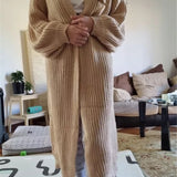 Damecardigan – Oversized pasform – Uldstrik – Lang – Lange ærmer – Åben front