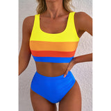 Damebikinisæt – Todelt sæt – Sporty pasform – Høj talje – Åndbart stof