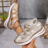 Damekile-sandaler – Lukket tå – Velcrostropper – Komfortabel platformsål