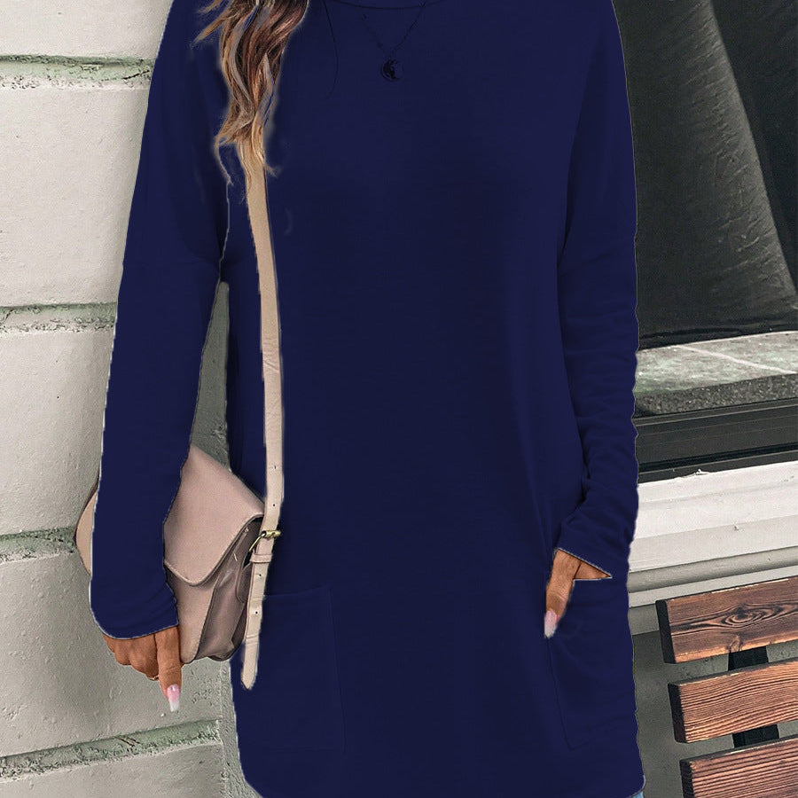 Damesweatshirt – Afslappet pasform – Blød bomuld – Rund hals – Hoftelommer