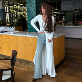 Lang cardigan til kvinder – Blød strik – Tætsiddende snit – Lange ærmer – Knapper foran