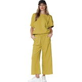 Afslappet dametøj – Let, tekstureret stof – Løs pasform – Justerbar snøre i taljen