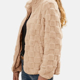 Damejakke - Fleece - Afslappet pasform - Høj krave - Lange ærmer