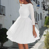 Damekjole med svaj – Let tyl – Gennemsigtige 3/4-ærmer – Funklende detaljer