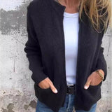 Damejakke – Ribstrik – Afslappet pasform – Lynlåslukning – Ståkrave