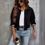 Damebomberjakke – Tekstureret quiltet stof – Ståkrave – Afslappet pasform – Ribbet kant