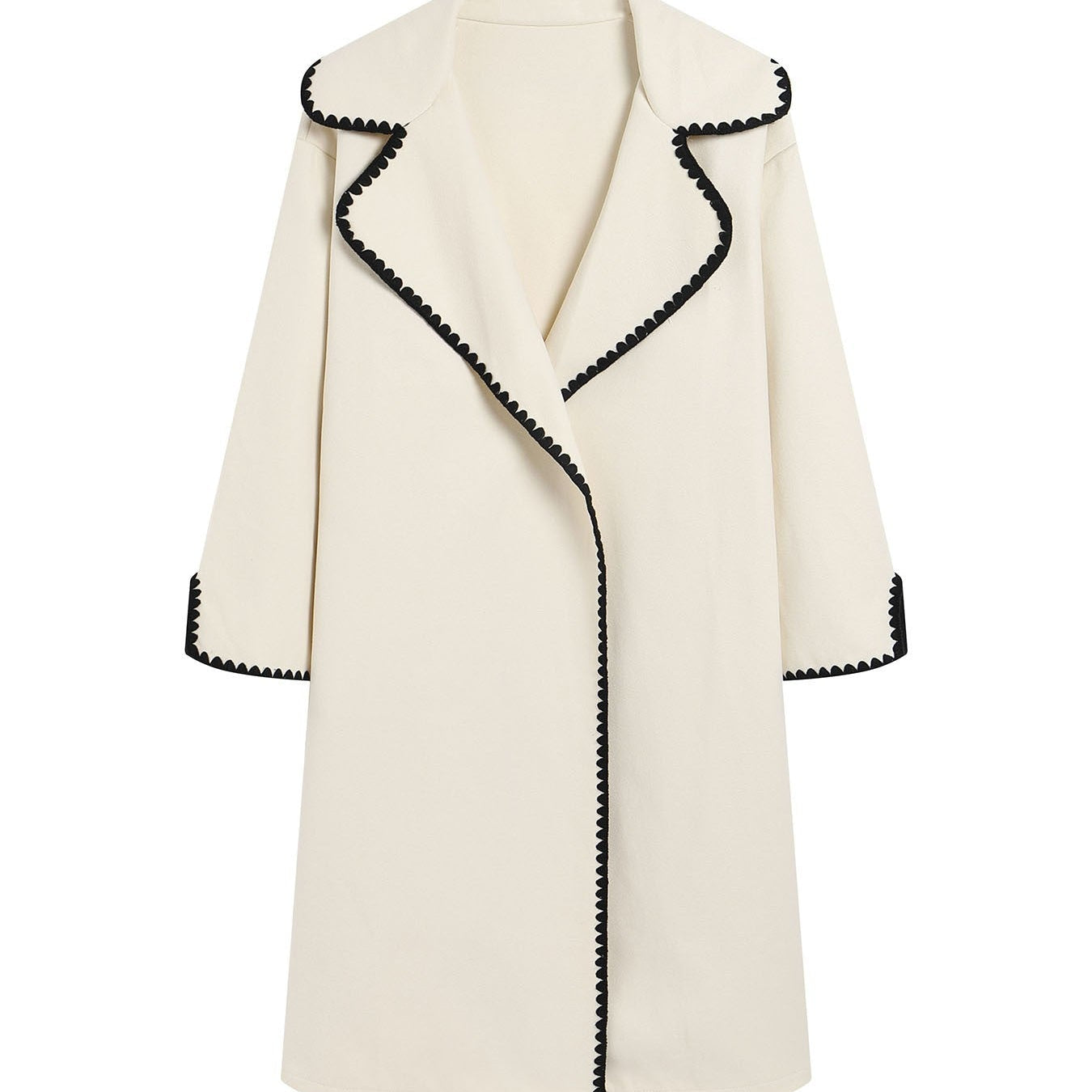 Dame vindjakke – Oversized pasform – Uld – Midt på låret – Skalbroderi