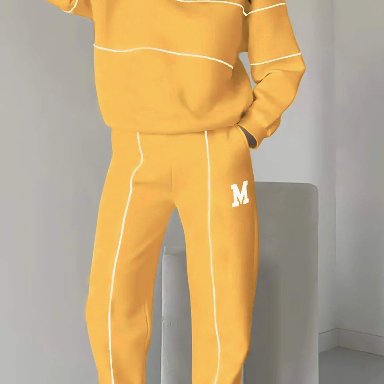 Dame træningsdragt – Bomuldsblanding – Afslappet pasform – Top med halv lynlås – Joggingbukser med elastik