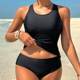 Dame Tankini – Sporty Racerback – Hurtigtørrende strækstof – Shaping Cut