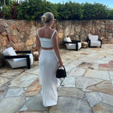 Dametanktop – Blød strik – Slim fit – Kort – Firkantet halsudskæring – Brede stropper