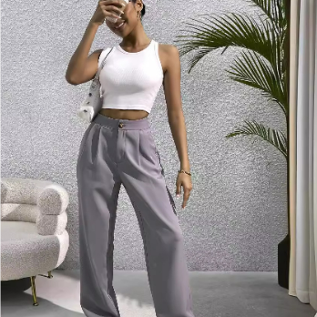 Damebukser med vide ben - Høj talje - Komfortable og elegante - Løs pasform