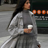 Todelt retro ternet skrivebordssæt med plisserede reverser