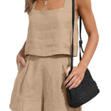 Dametøj - Elegant jakke og shorts - Let stof - Moderne snit