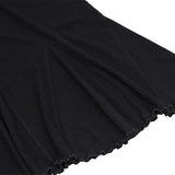 Damekjole med skulderfri ærmer – Ribbet strik – Lange, vidde ærmer – A-snit