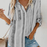 Dameskjorte - Åndbar bomuld - Klassisk pasform - Elegant farverigt mønster