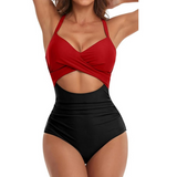 Badedragt til kvinder – Tætsiddende snit – Halterudskæring – Moderne udskæringsdetalje