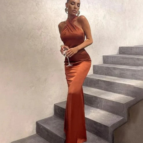 Dameaftenkjole - Lang Havfrue - Asymmetrisk En Skulder - Elegant og Figursyet