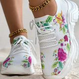 Damesneakers – Åndbar komfort – Strikket mesh – Tyk sål – Nemme at tage på