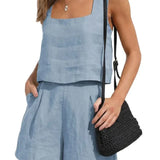 Dametøj - Elegant jakke og shorts - Let stof - Moderne snit