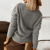 Corinne - Strikbluse med store knapper