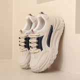 Komfortable damesneakers - Tenissese med en tyk sål