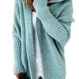 Damecardigan – Oversized pasform – Strikket uld – Åbning foran – Hætte