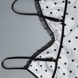 Sexet sæt med polkaprikket tanktop og bodycon-nederdel