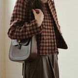 vintage enkeltradet ternet jakke