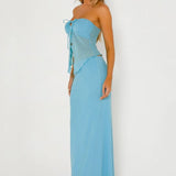 Kort, stropløs, dobbeltlags bodycon-nederdel i mesh