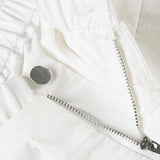 Hvide cargobukser med vide ben og snøre