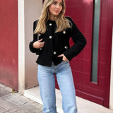 Kort, enkeltradet tweedfrakke