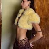 Sexet snørekappe, ensfarvet plysfrakke