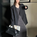 Afslappet oversized sort blazer