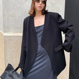 Afslappet oversized sort blazer