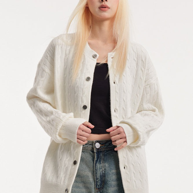 Kabelstrikket vest med afslappet pasform