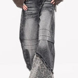 Jeans med brede ben og leopardprint