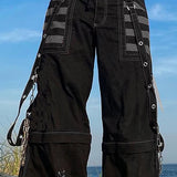 Gothic cargo jeans med brede ben