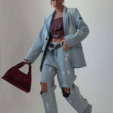 Jeans med brede ben og graffitiprint