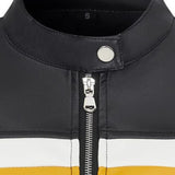 Farveblok PU kort jakke