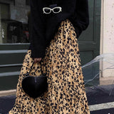 Midi-nederdel med vintage-print og svaj