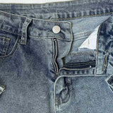 Højtaljede jeans med aftagelige vide ben