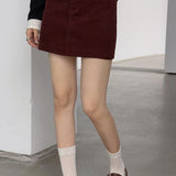 Retro fløjlsnederdel i trapez