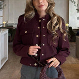 Retro kort jakke med knapper