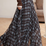 Lang ternet trapeznederdel